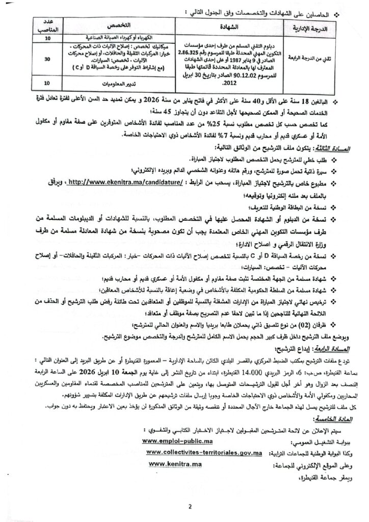 Détails du concours